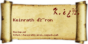 Keinrath Áron névjegykártya